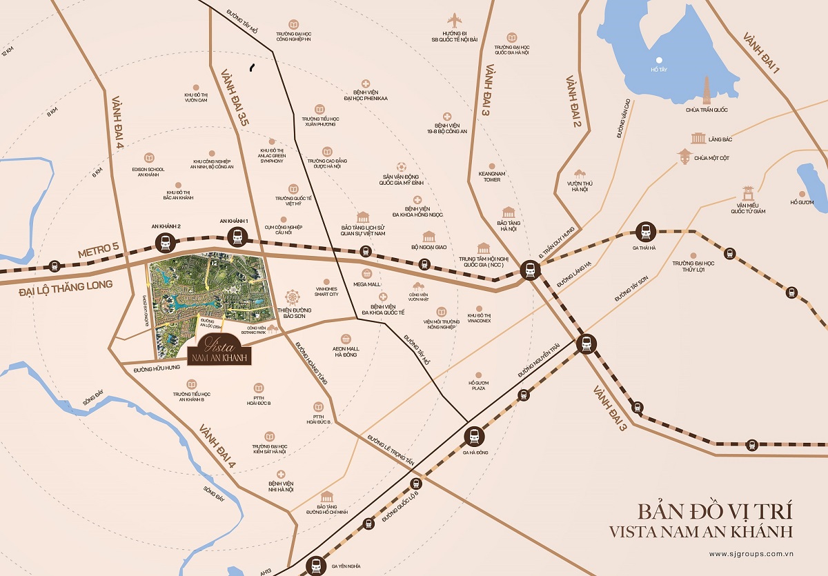 Vị trí chung cư Mik Nam An Khánh - các tuyến Metro